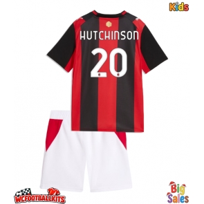 AC Milan Omari Hutchinson #20 Replica Home Stadium Kit for Kids 2026-27 Short Sleeve (+ pants)